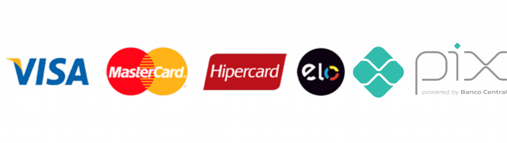 Formas de pagamento aceitas: Pix, Visa, Mastercard